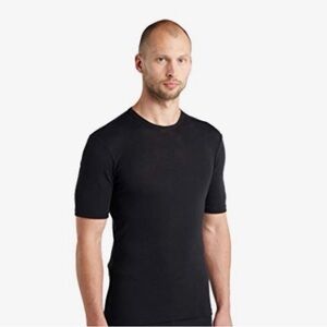 Icebreaker Black Short Sleeve Crew Neck Undershirt Small - B4